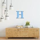 Acrílico Espelhado Decorativo Alfabeto Letra H Azul