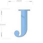 Acrílico Espelhado Decorativo Alfabeto Letra J Azul