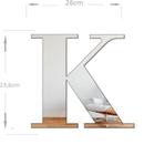 Acrílico Espelhado Decorativo Alfabeto Letra K Prata