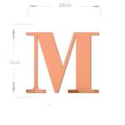 Acrílico Espelhado Decorativo Alfabeto Letra M Bronze