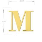 Acrílico Espelhado Decorativo Alfabeto Letra M Prata
