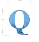 Acrílico Espelhado Decorativo Alfabeto Letra Q Azul