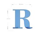 Acrílico Espelhado Decorativo Alfabeto Letra R Azul