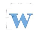 Acrílico Espelhado Decorativo Alfabeto Letra W Azul