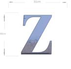 Acrílico Espelhado Decorativo Alfabeto Letra Z Azul