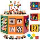 Activity Cube WOODMAM Farm Animal 9 em 1 para criança Montessori