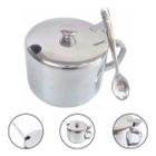 Açucareiro Inox De Abrir E Fechar Com Alça E Colher CK4081