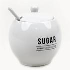 Açucareiro Sugar Manhattan em Porcelana com Tampa e Colher 350ml Branco Hauskraft