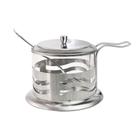 Açucareiro Vidro e Inox Com Colher 200ml