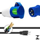 Adaptador 16a para Carro Elétrico Universal 2m com Inmetro