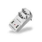 Adaptador 2 saidas 2P+T c/ 2 portas USB WI331 Multilaser