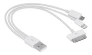 Adaptador 3 em 1 USB x Lightning / Micro USB / 30 P Vinik