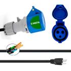 Adaptador 32a para 20a Carregador Carro Elétrico 10m Audi