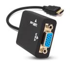 Adaptador Conversor de Vídeo Hdmi para Vga com saída de Áudio P2 para Computador Notebook Placa de Vídeo Monitor