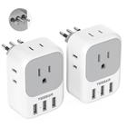 Adaptador de alimentação TESSAN Italy Travel com 4 tomadas e 3 portas USB