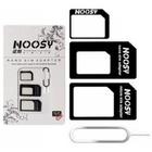 Adaptador de Chip 4 Em 1 Micro Sim E Nano Sim Chave Pin - Noosy Preto