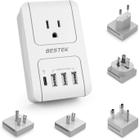 Adaptador de viagem BESTEK International 3000W com USB PD30W branco