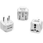 Adaptador de viagem BESTEK Israel para EUA tipo H, pacote com 3