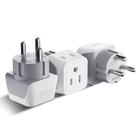 Adaptador de viagem Ceptics Denmark Type K Dual USA Input (pacote com 3)