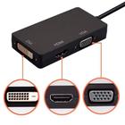 Adaptador Displayport x DVI VGA Hdmi Fêmea Multiport 3x1 - Preto - DEX