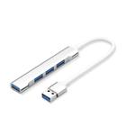 Adaptador divisor USB Hub Worparsen 4 em 1 USB 3.0 prateado