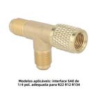 Adaptador em T de Latão 1/4" - Conector Rápido para Tubulação