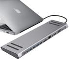 Adaptador Hub Macbook Tipo-C 13em1 HDMI 4K Ethernet RJ45 USB-C VGA e Áudio 3.5 para Fone