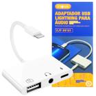 Adaptador Hub OTG Lightning 3 em 1 USB + Áudio + Carregador para IPhone Original Inova