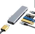  Adaptador Hub Thunderbolt 7 em 1 com HDMI 4k Para Apple Macbook Pro M1 e M2 e Apple Macbook Air M1 e M2