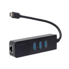 Adaptador Hub Tipo-C para USB 3.0 e RJ45 Alta Velocidade