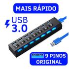 Adaptador Hub Usb 3.0 7 Portas Extensão Rápida Pendrive Not HD Mouse Régua USB Ultra Rápido Extensor USB 3.0 Com Led Indicador