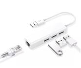 Adaptador Hub Usb 3 portas Usb e rede Rj45