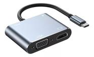 Adaptador Hub Usb-c 3.0 Hdmi Rj45 Vga Macbook 4 Em 1 Tipo C