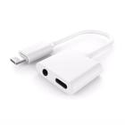 Adaptador otg lightning 8 pinos para fone p2 + carregador