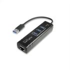 Adaptador PLaca de Rede Gigabit + Hub Usb 3 Portas Usb 3.0 Exbom Uhl-300