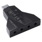 Adaptador Placa de Som Áudio 7.1 Usb Com 4 Portas P2 Para Computador e PS3 - LM-UAU04