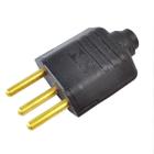 Adaptador Plugue Macho Pino 10a 2P+T Para Extensão Preto