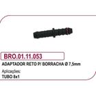 Adaptador Reto Para Borracha Ã 7,5Mm / Tubo 8X1 Com Anel Bro - Brogliplast