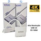 Adaptador Tipo C x HDMI - USB - Tipo C 4K - Exbom