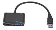 Adaptador Usb 3.0 Para Hdmi/vga Com Áudio (p2) Full Hd 1080p