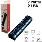 Adaptador USB 7 Portas Ideal para Organizar sua Área de Trabalho