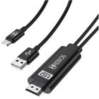 Adaptador Usb-c Hdmi Hdtv Função 2 em 1, com cabo Tipo C