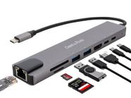 ADAPTADOR USB - Hub Usb 8 portas, 4 USB 3.0, 1 HDMI, 1 USB-C, leitor de cartões
