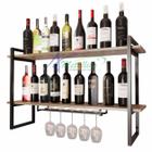 Adega Bar Industrial Bebidas Prateleira Dupla Preta 90Cm - Metallius