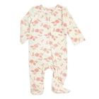 aden + anais Snuggle Knit Baby Girl Long Sleeve Zipper, One-Piece Footed Sleeper, Rosettes, 0-3M