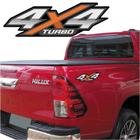 Adesivo 4x4 Turbo Hilux 2016/2020 Flex Par Emblema Lateral