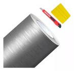Adesivo Aço Escovado Inox Envelopar Geladeira 6mx1m + Acessórios de Instalação - BRA adesivos