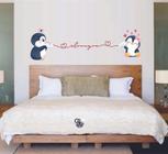 Adesivo Cabeceira De Cama Casal I Love You Pinguins