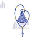 Adesivo Carro Terço Nossa Senhora Aparecida Azul 11.5x5.5cm