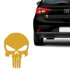 Adesivo Caveira O Justiceiro Skull Dourado Carro Resinado